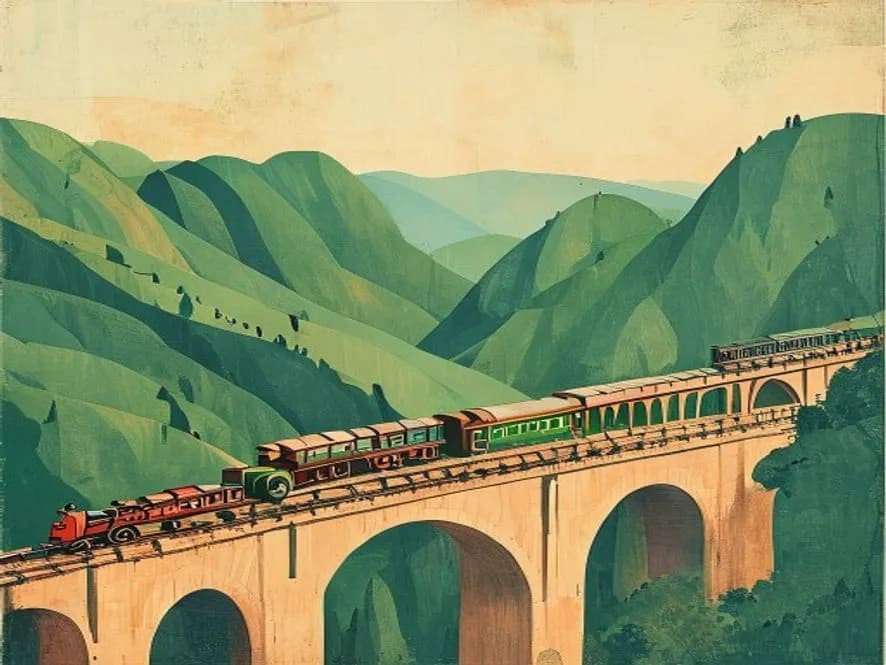 Painted scene from Shimla & Manali