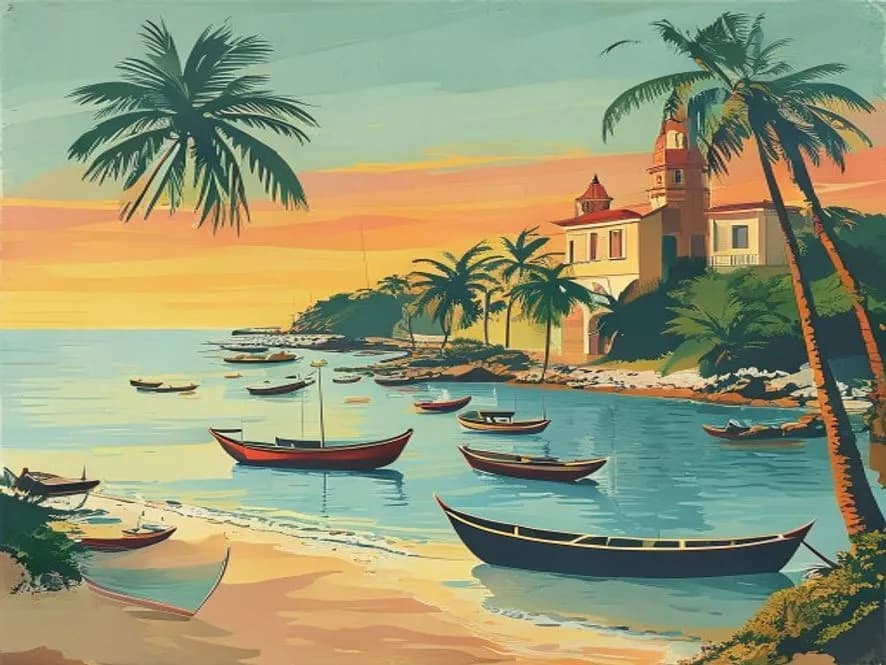 Painted scene from Goa