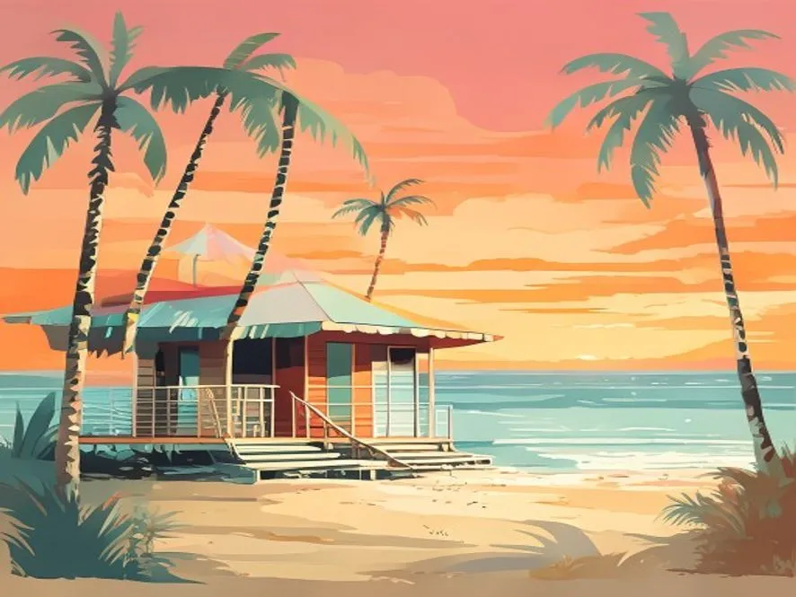Painted scene from Goa