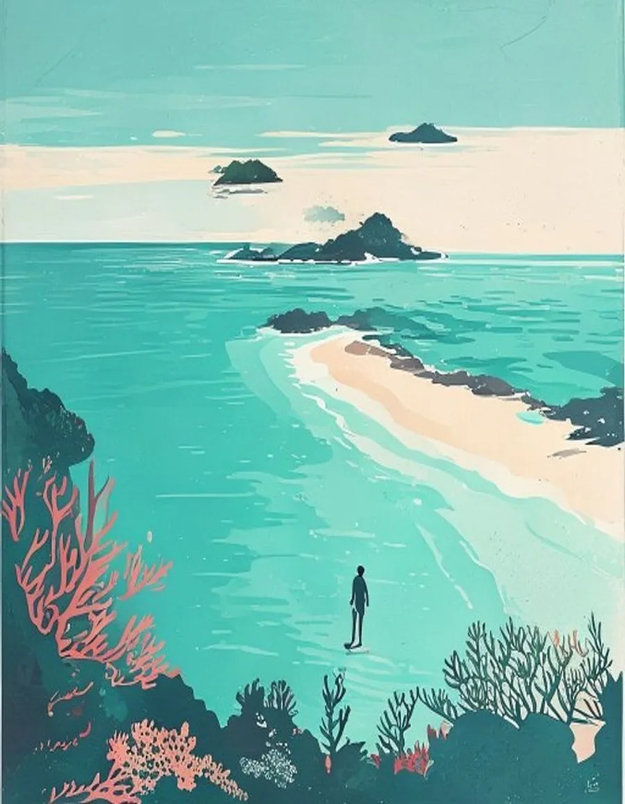 Andaman Islands — painted travel poster