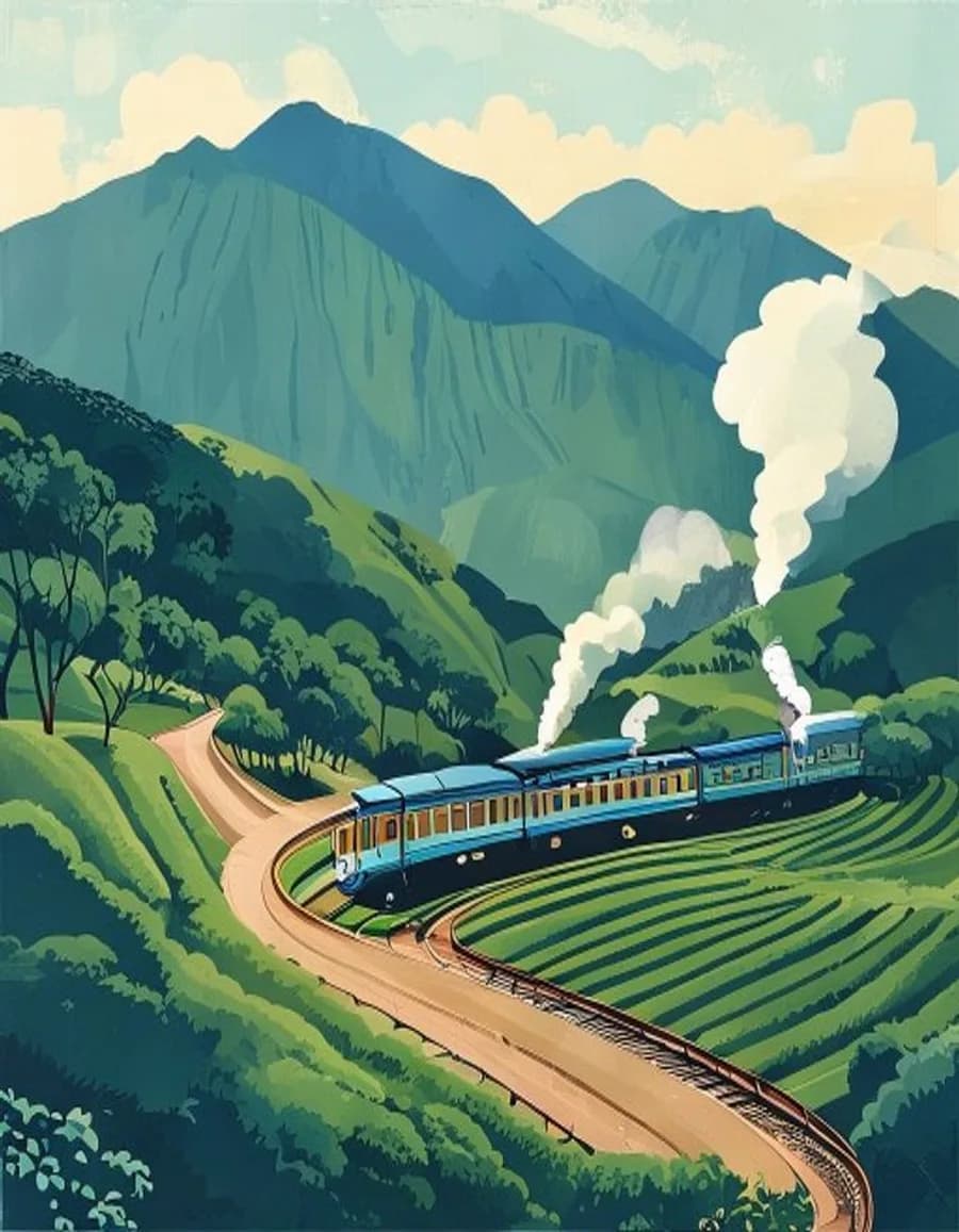 Ooty — painted travel poster